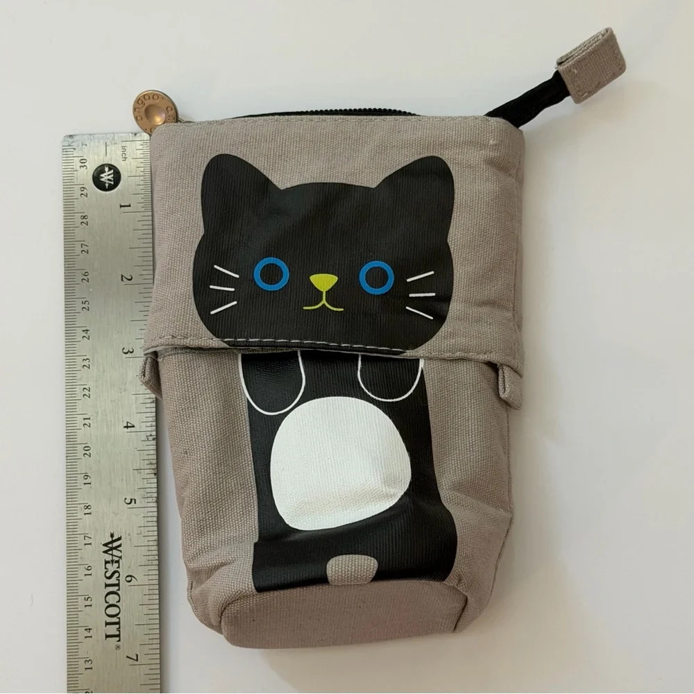 Canvas Telescopic Retractable Pencil Pouch, Upright Pen Holder